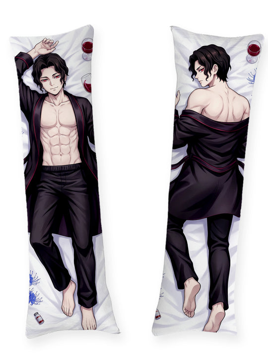 Muzan schwarzer Satin Morgenmantel Abend Dakimakura