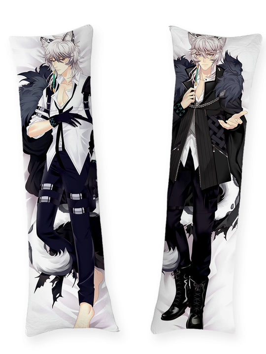 SilverAsh schwarz weißer Mantel Dakimakura