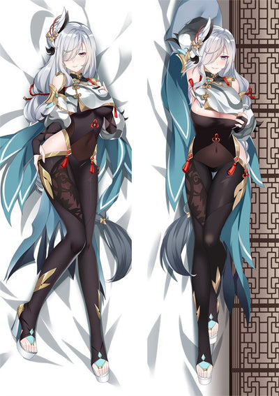 Shenhe Frost Outfit mit Bändern Dakimakura