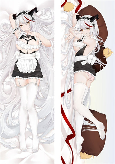 Aegir Maid Outfit und weiße Strümpfe Dakimakura