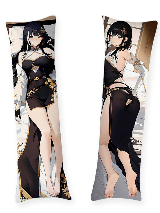 Baizhi schwarzes Qipao Dakimakura