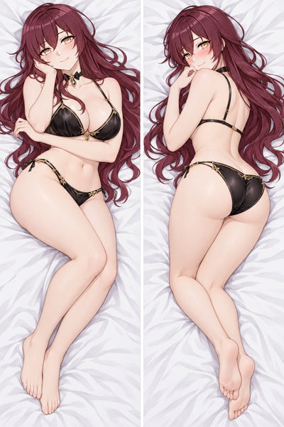 Eden schwarze Satinlingerie Dakimakura