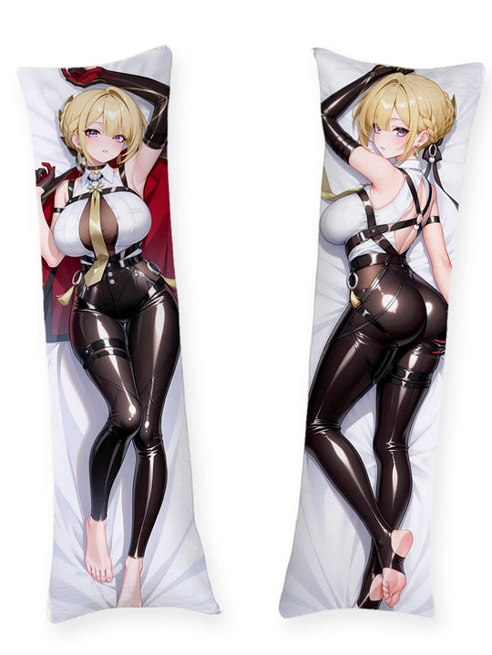Evelyn schwarzes Latex und roter Umhang Dakimakura