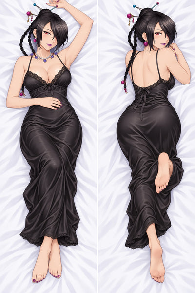 Lulu schwarzes Satinnachthemd Dakimakura