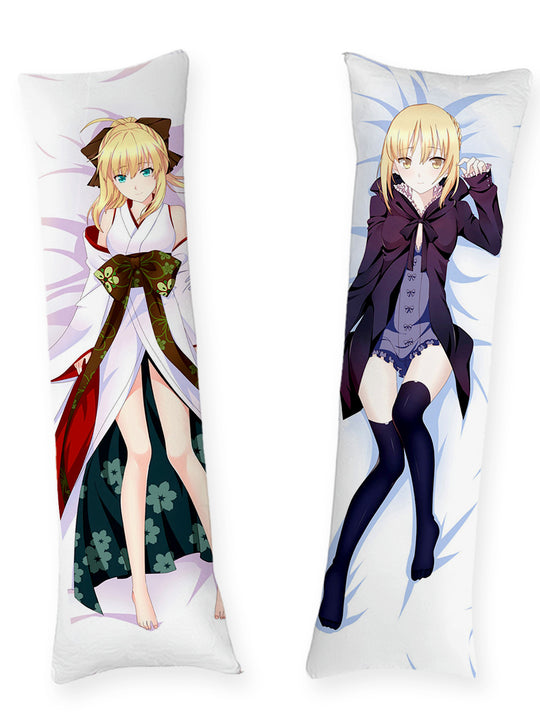 Saber weißer Kimono und schwarzer Mantel Dakimakura