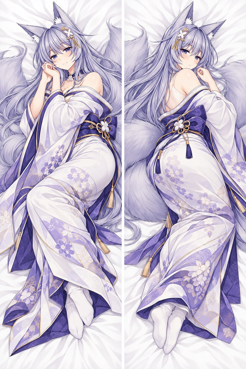 Shinano Silver Fox Kimono Body Pillow