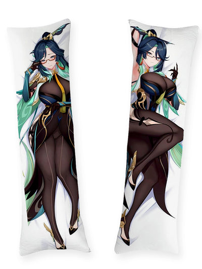 Xianyun schwarzer Bodysuit und Brille Dakimakura